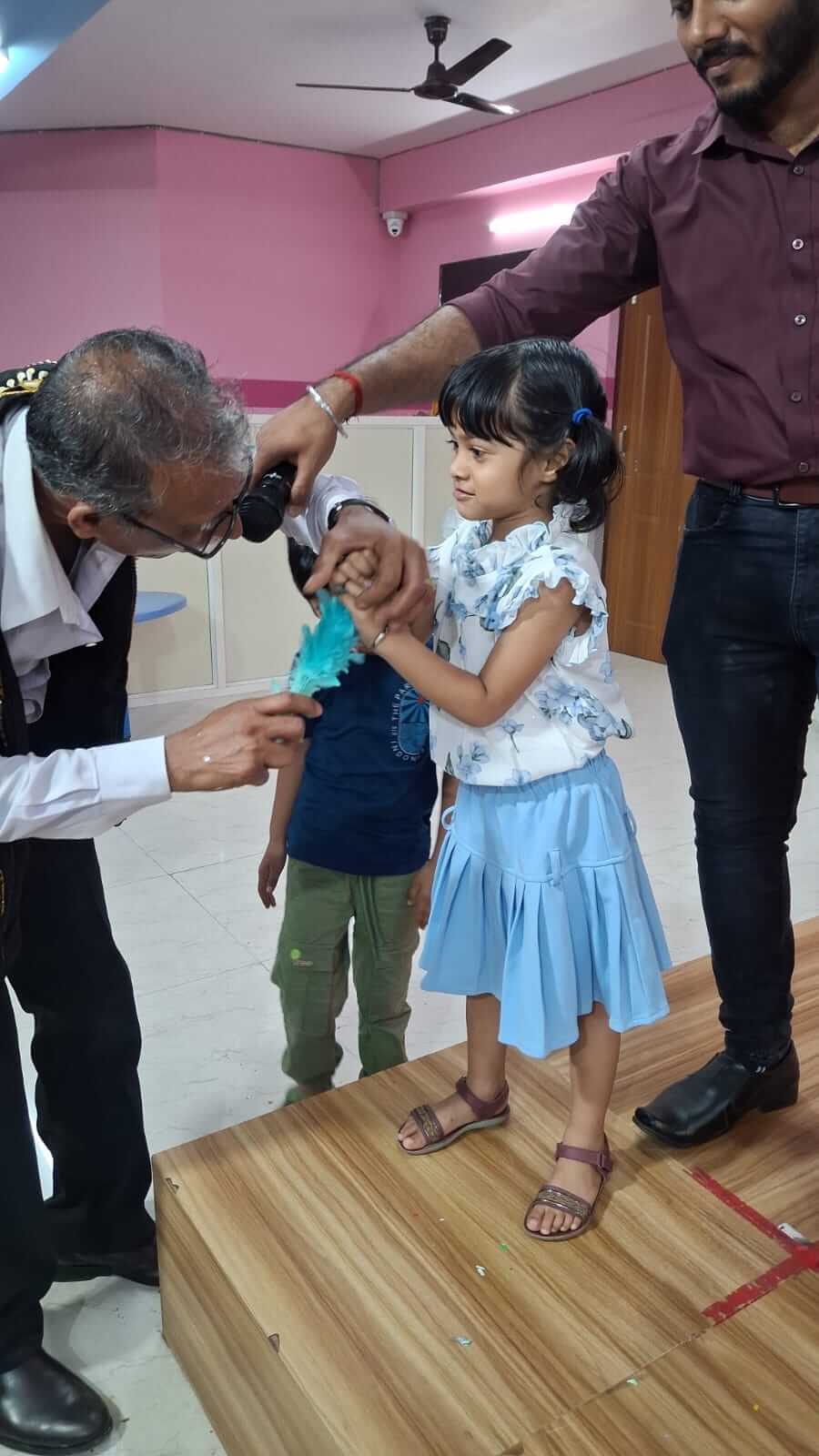 Hands-on learning at our pre-school in Narkelbagan