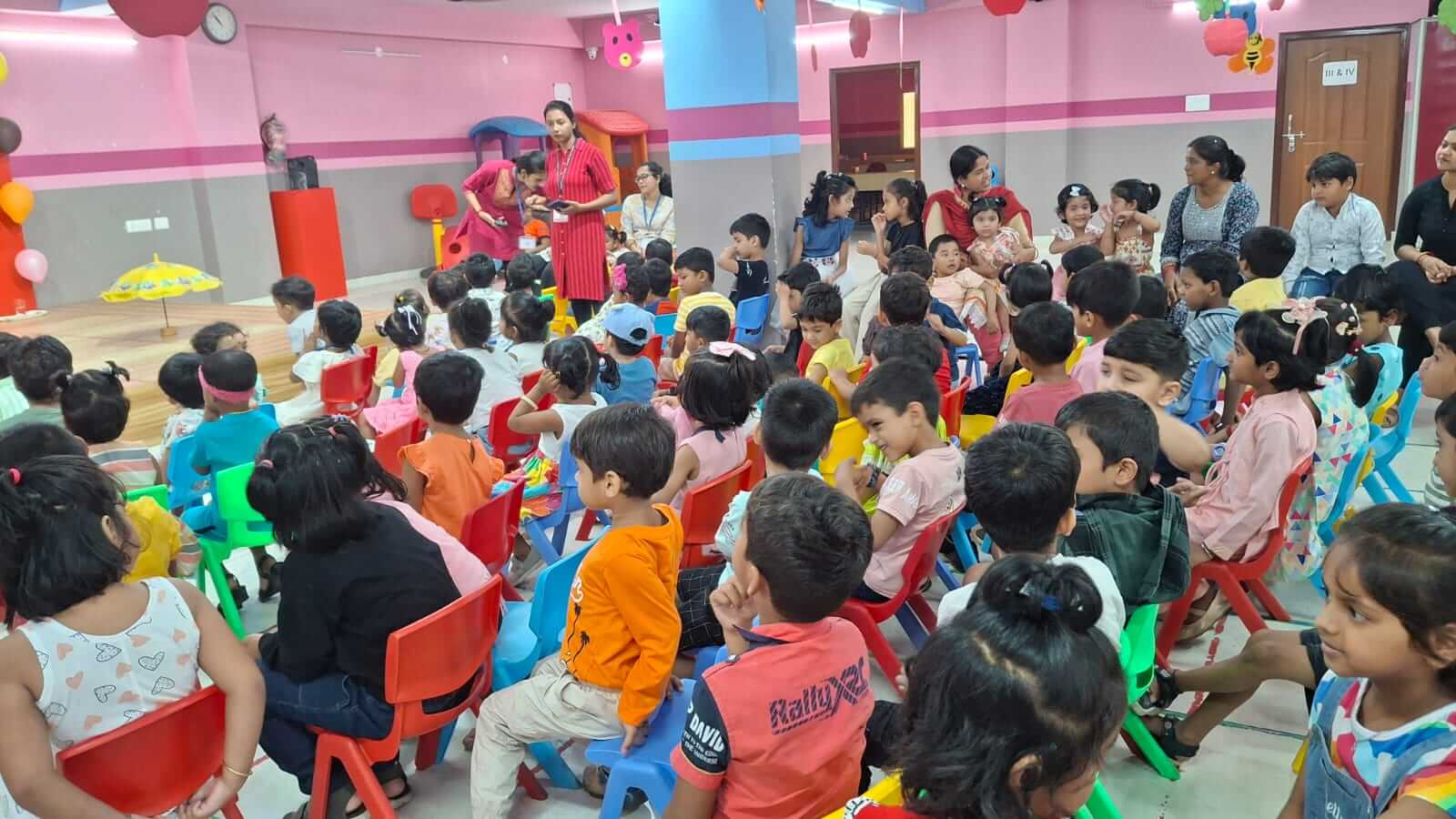Interactive learning at our play school in Narkelbagan